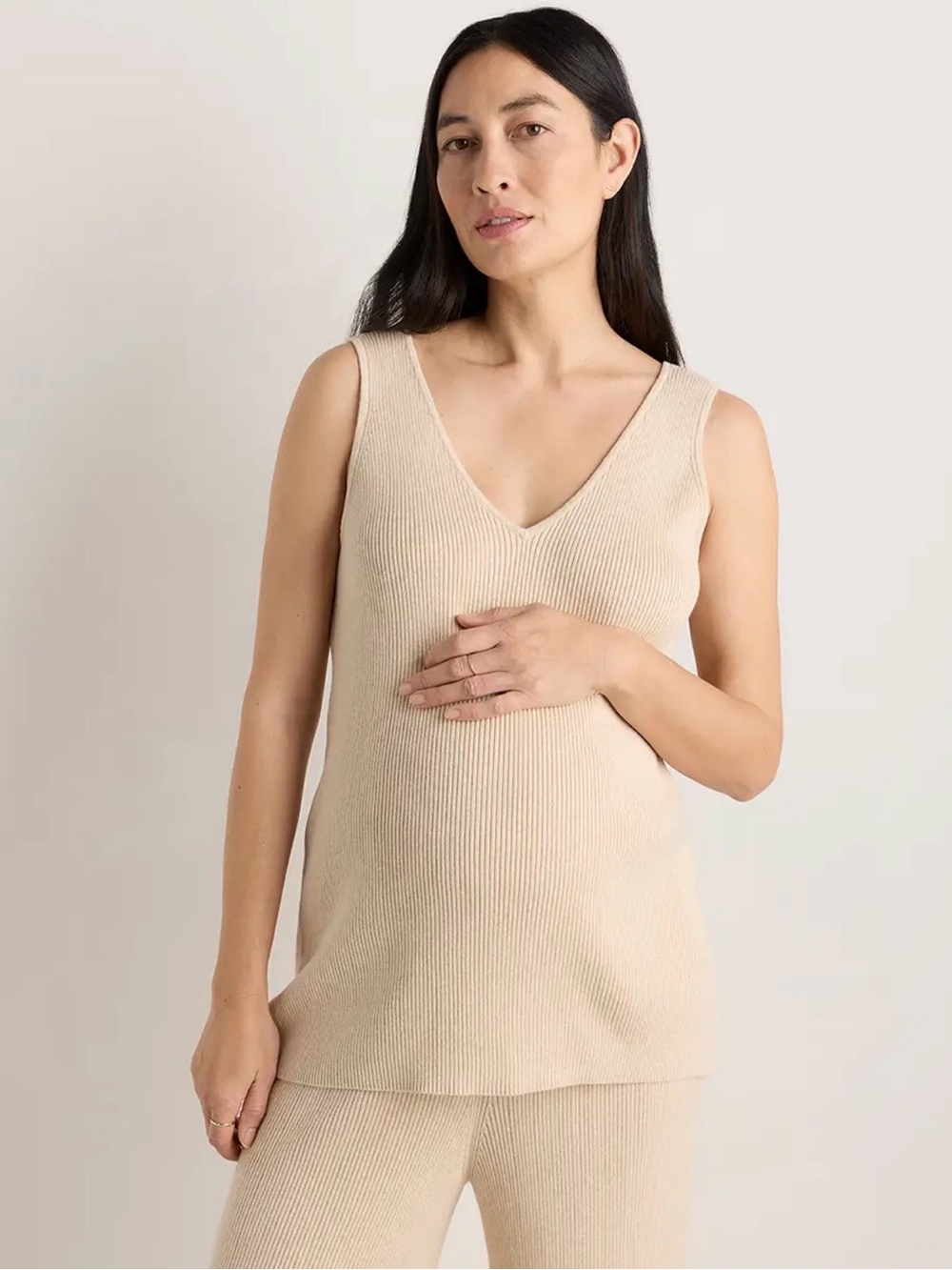Quince Cotton Cashmere Modern Mama Summer Ribbed Tank S